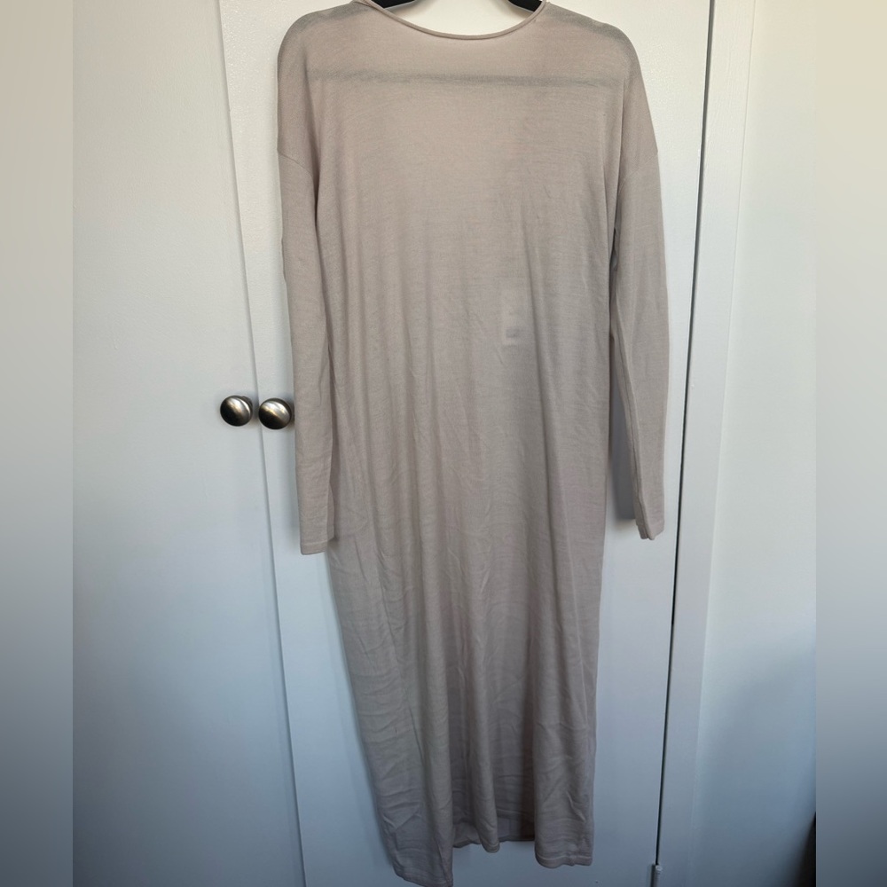 Elegant Cream Long Sleeve Dress